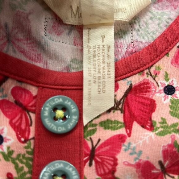 Matilda Jane lime green eyelet and butterfly patterned mixed Media dress size 4 - Picture 14 of 15